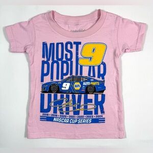 HENDRICK MOTORSPORTS Girls Chase Elliott 9 NASCAR T Shirt 2T Racing Graphic Pink